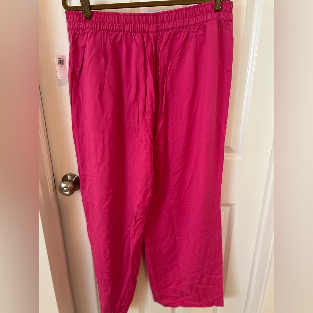 NWT Old Navy Fuchsia Playa Wide Leg Pants Comfort Waist sz XL